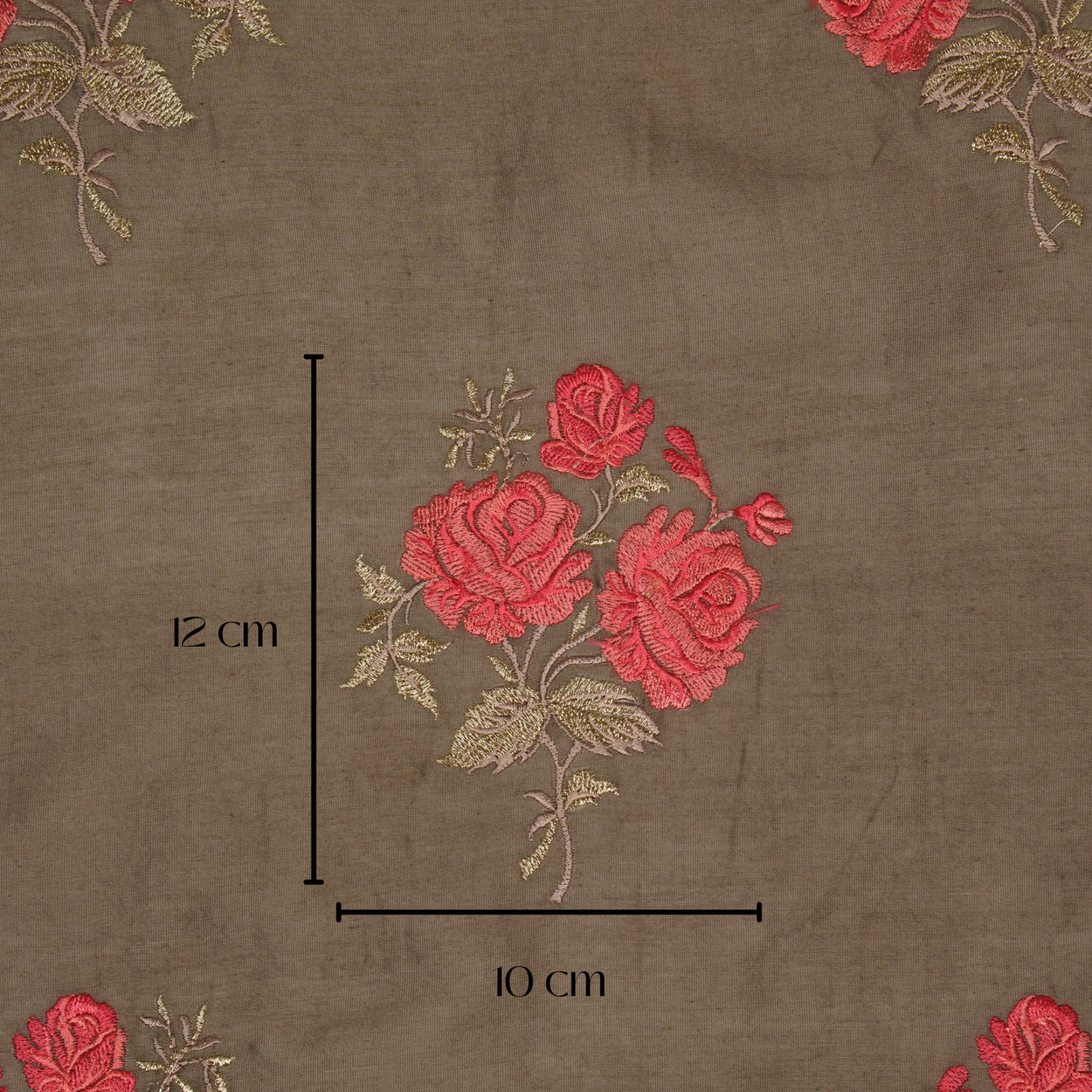 Nuryn Mouse Chanderi Embroidered Fabric in Floral Buta Pattern