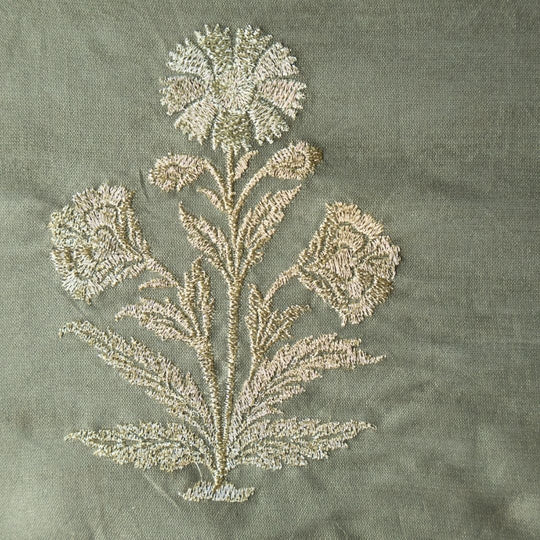 Kaveri Mouse Chanderi Embroidered Fabric in Buta Pattern