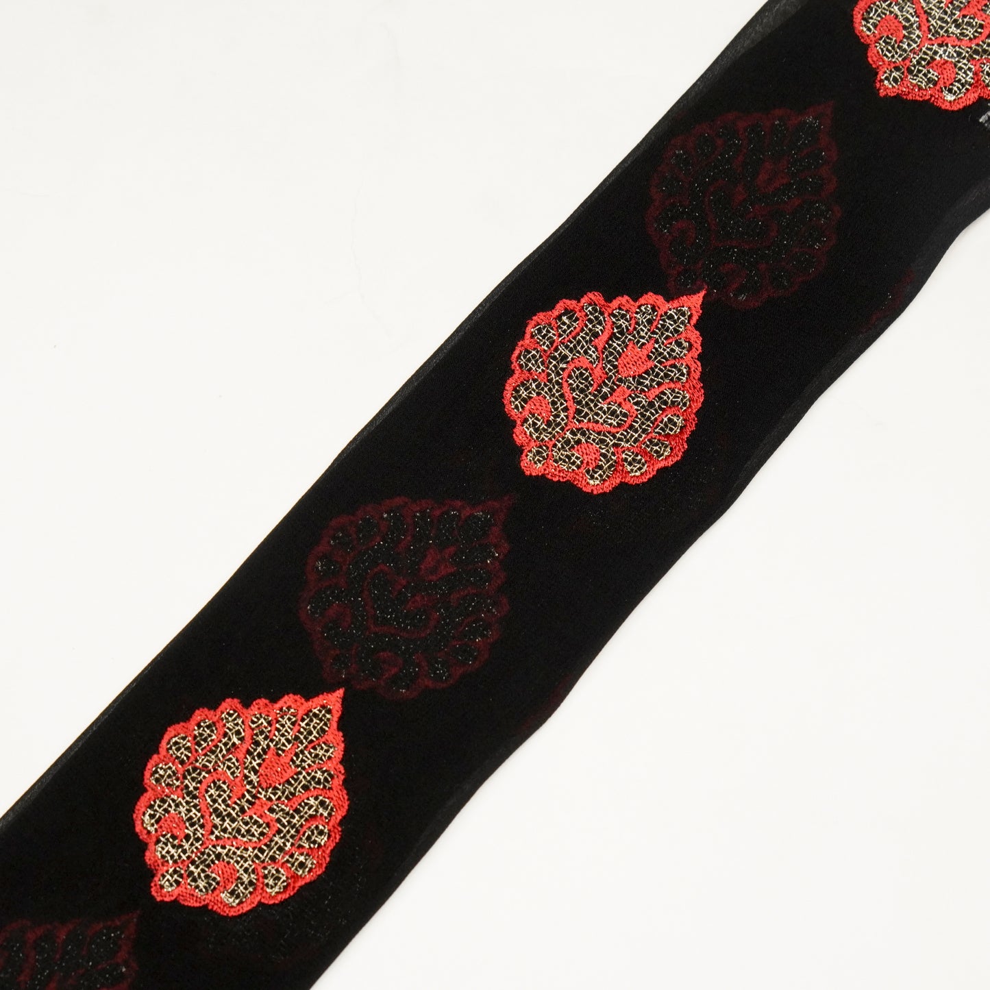 Zoya Black Viscose Georgette Embroidered Fabric in Buta