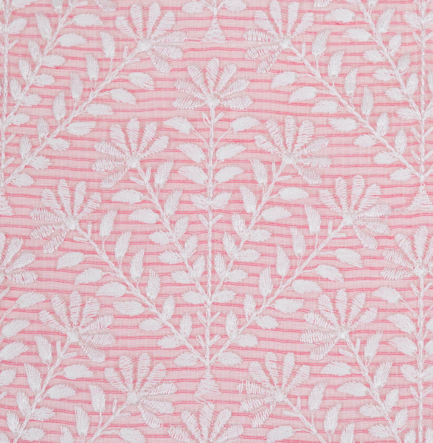 Diba Light Gajari Semi Munga Kota Embroidered Fabric in Jaal Pattern
