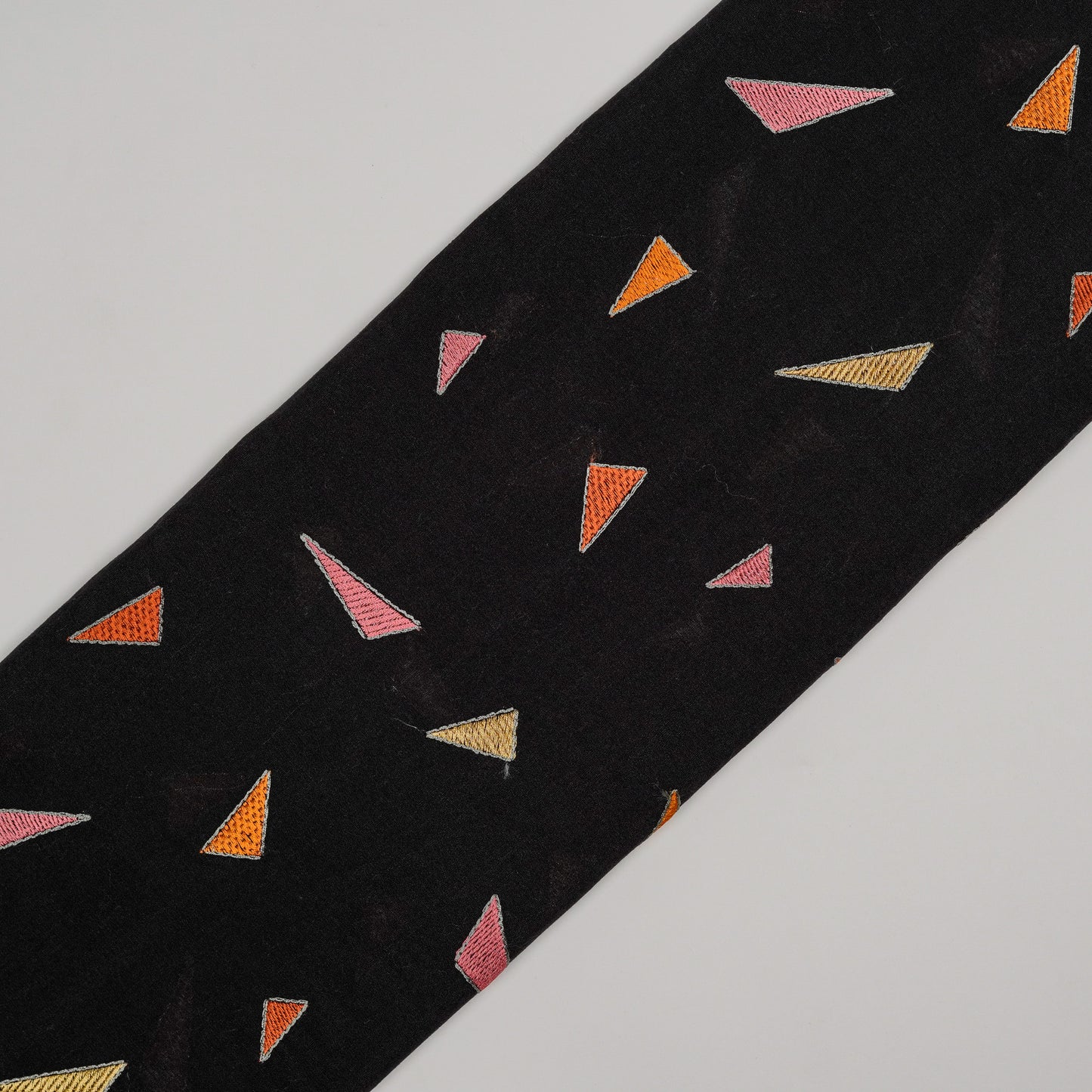 Taara Black Chanderi Embroidered Fabric in Buti Pattern