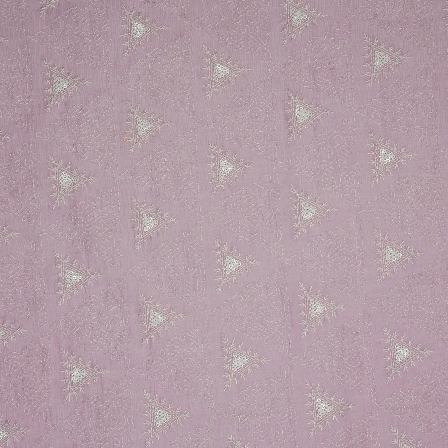 Samreen Lilac Mul Chanderi Embroidered Fabric in Buta Pattern