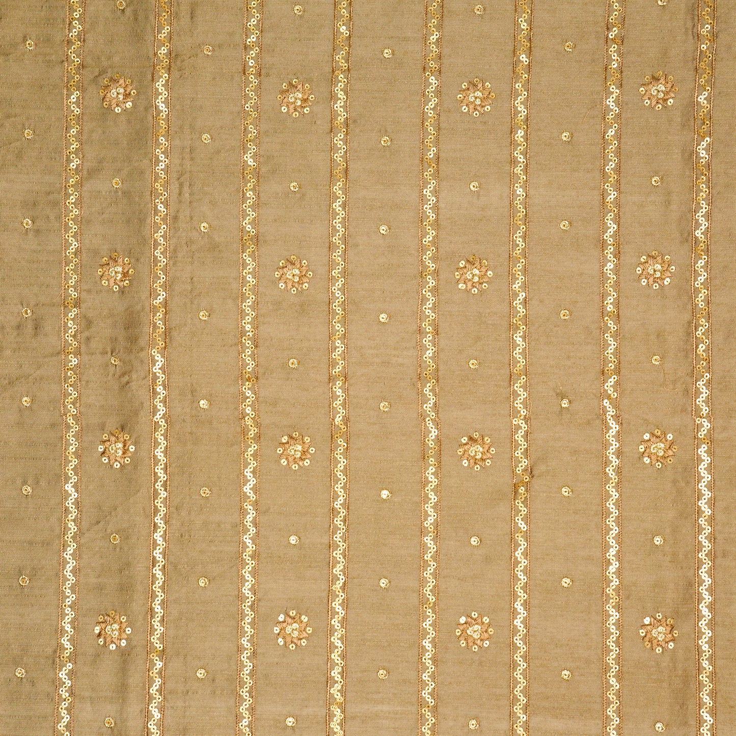 Saba Mouse Viscose Raw Silk Embroidered Fabric in Jaal Pattern