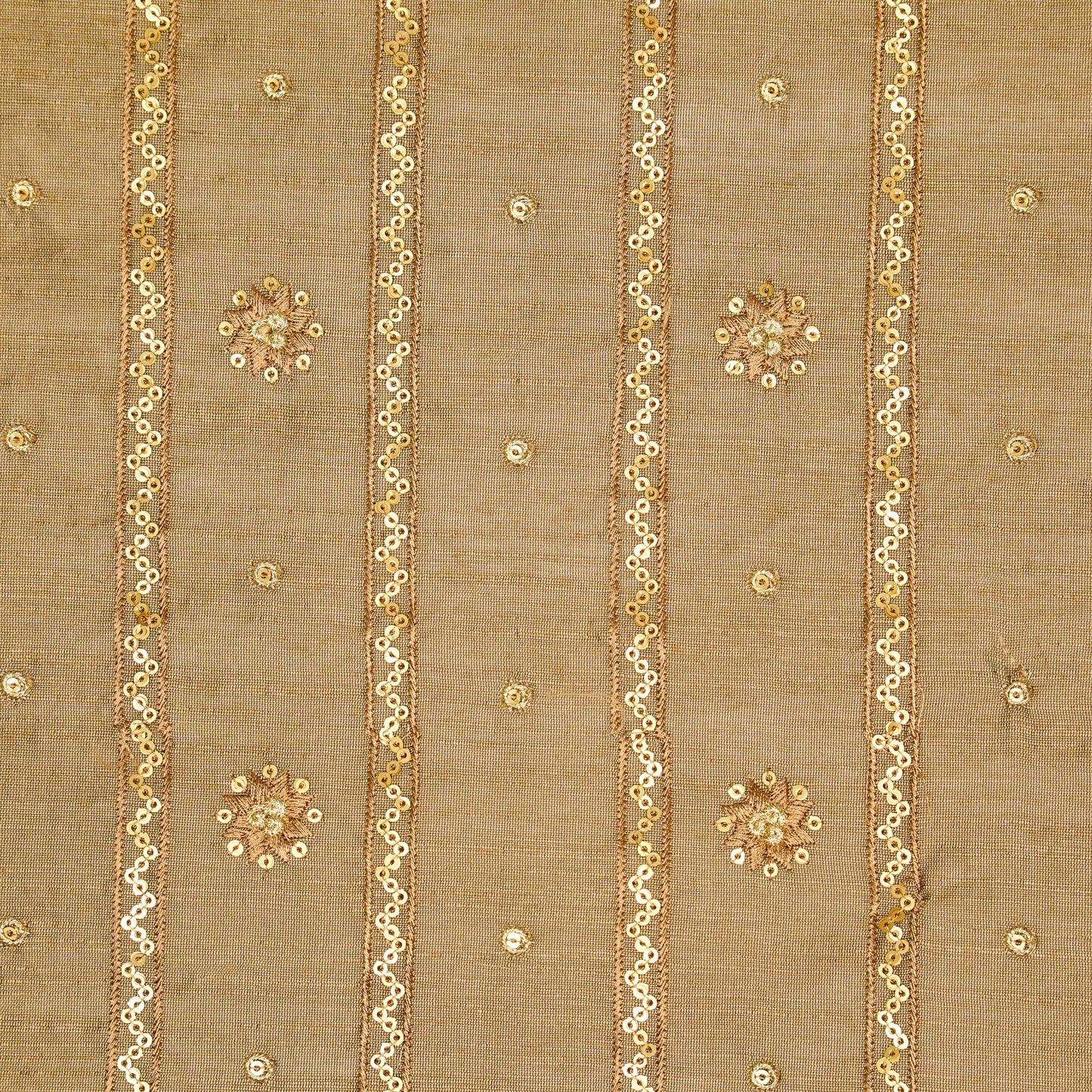 Saba Mouse Viscose Raw Silk Embroidered Fabric in Jaal Pattern