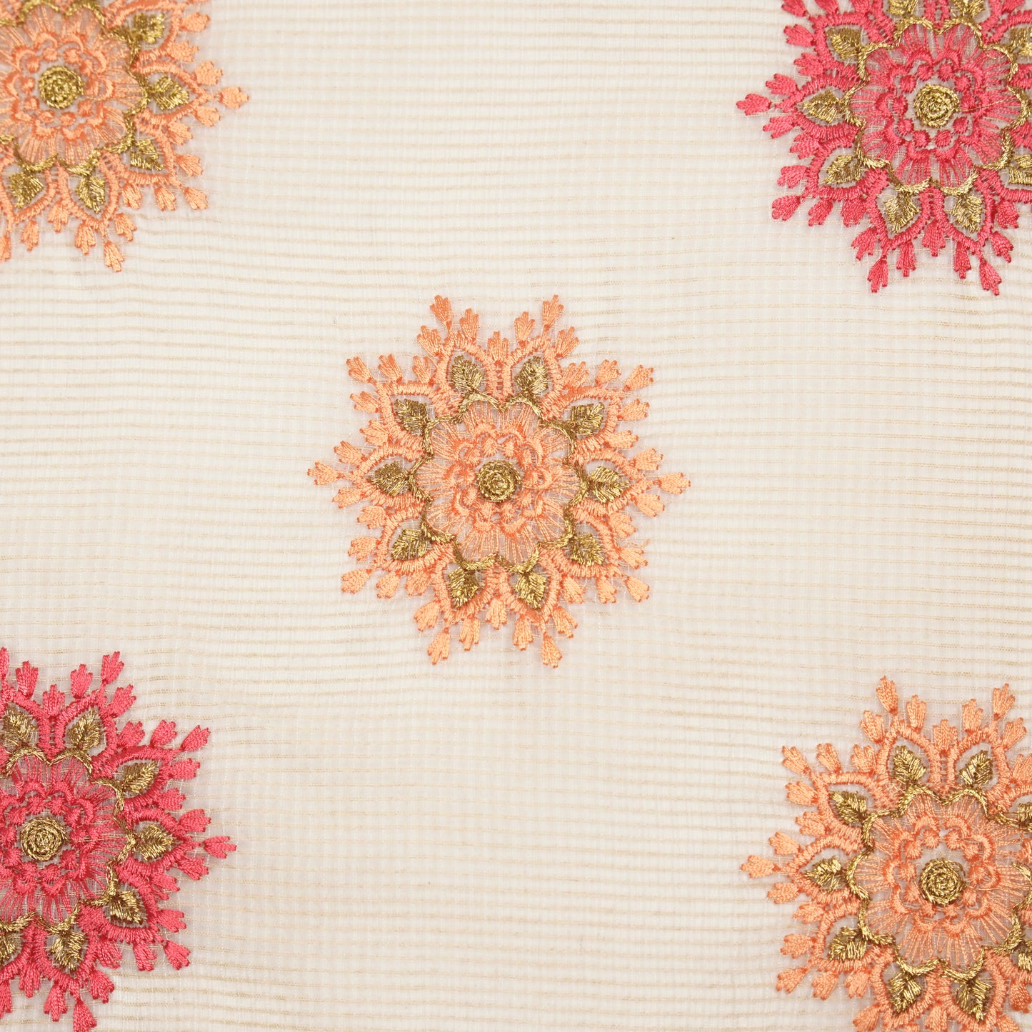 Namrata Light Beige Semi Munga Kota Embroidered Fabric in Buta Pattern