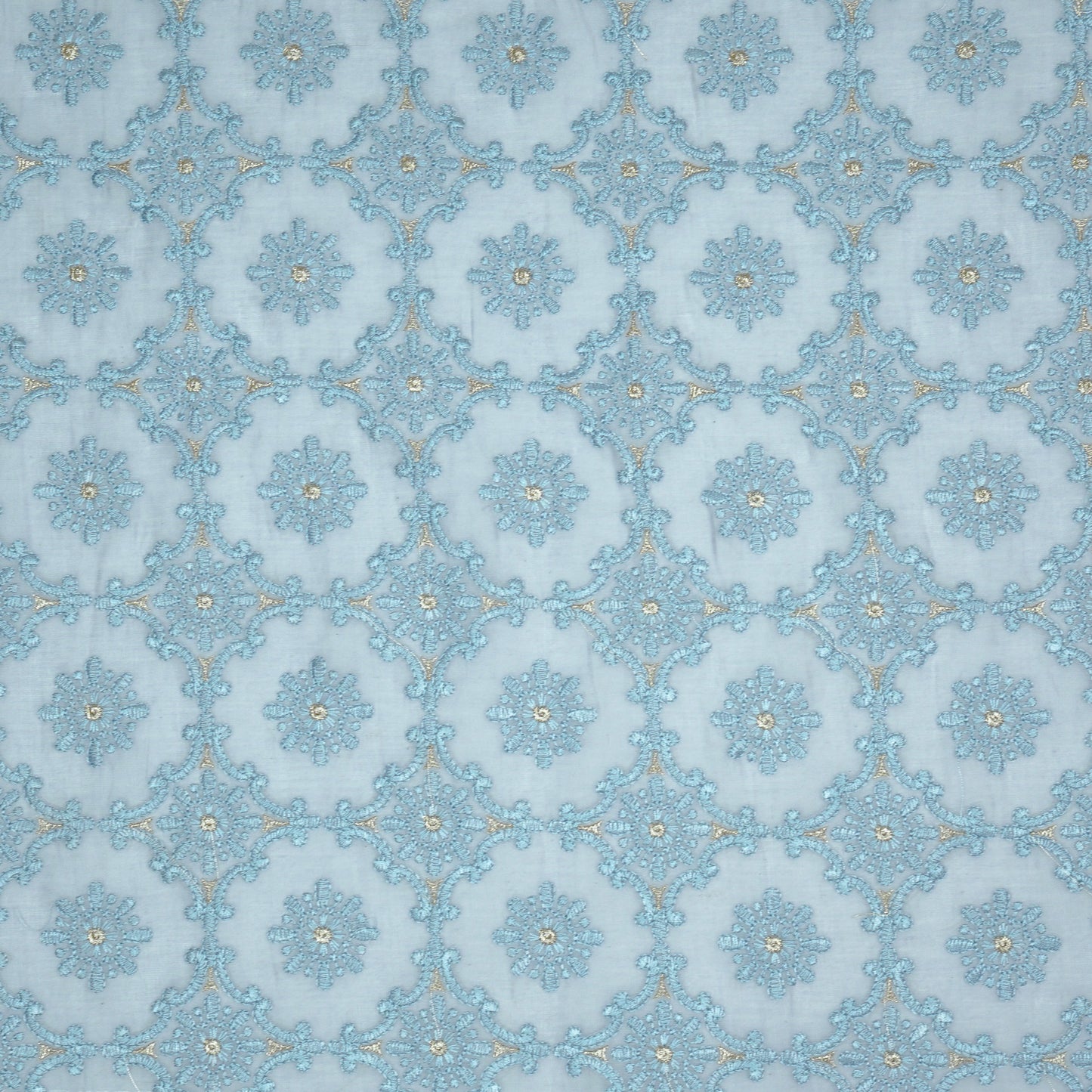 Raaiqa Mauve Mal Chanderi Embroidered Fabric in Jaal Pattern