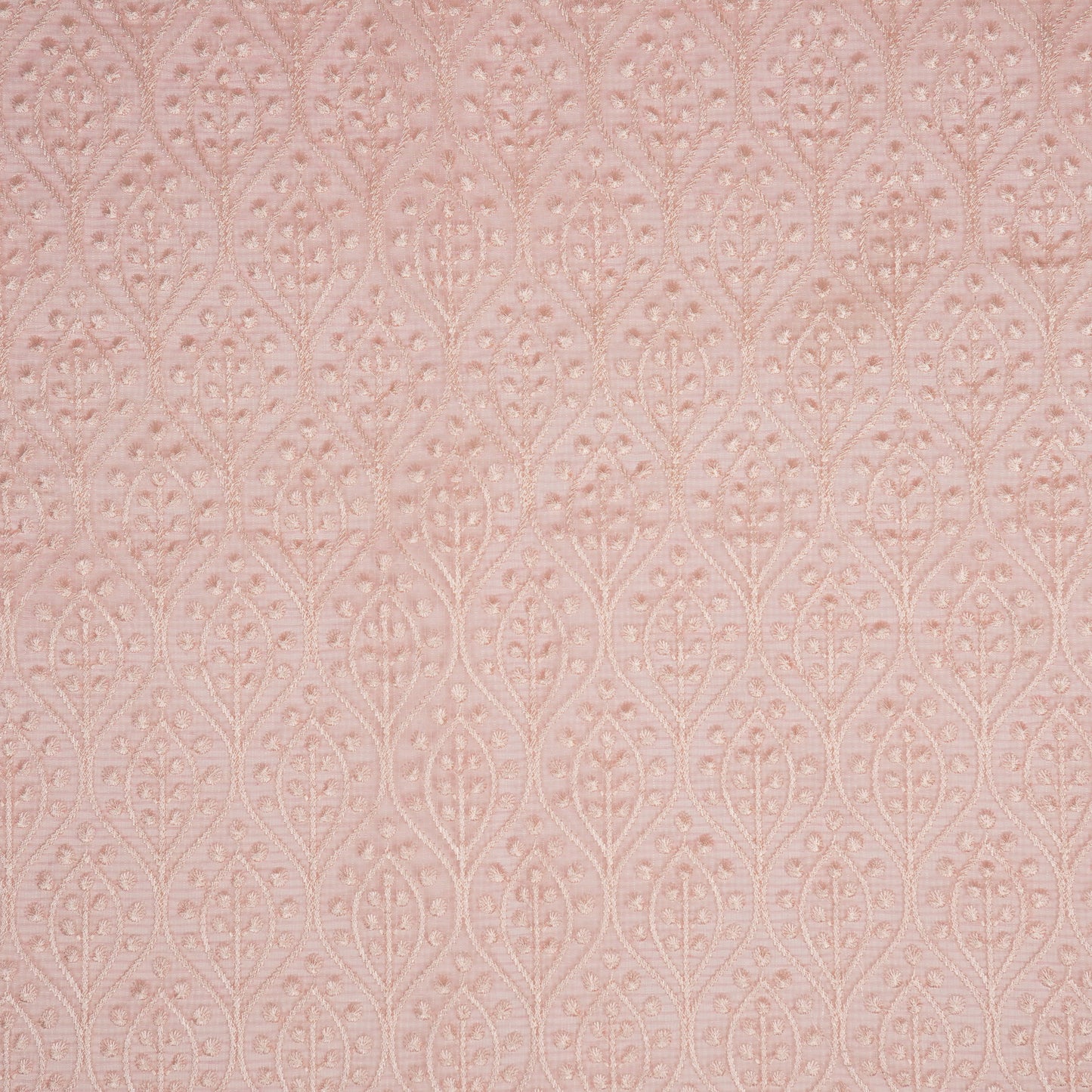 Laiba Pink Semi Munga Kota Embroidered Fabric in Jaal Pattern