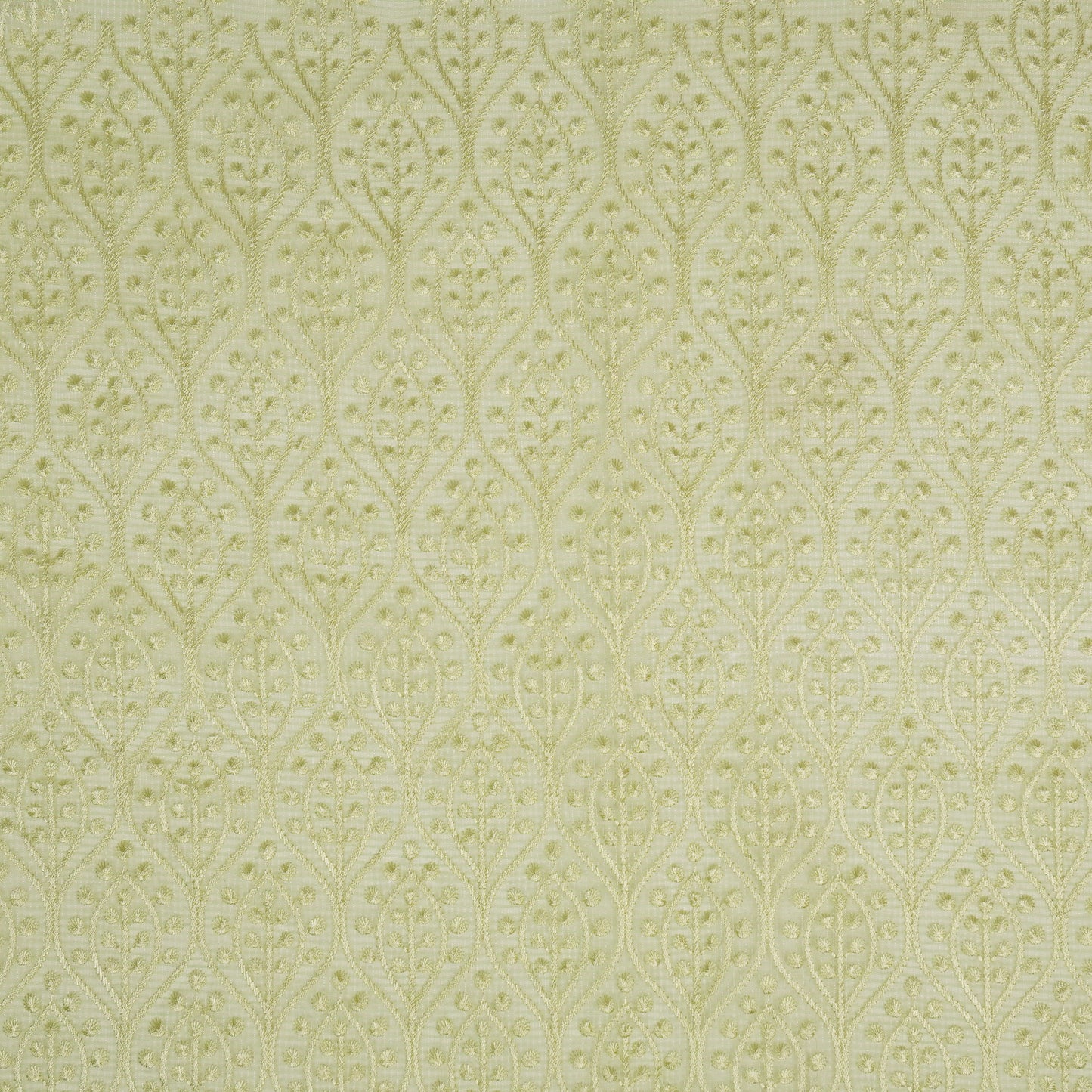 Laiba Pista Green Semi Munga Kota Embroidered Fabric in Jaal Pattern