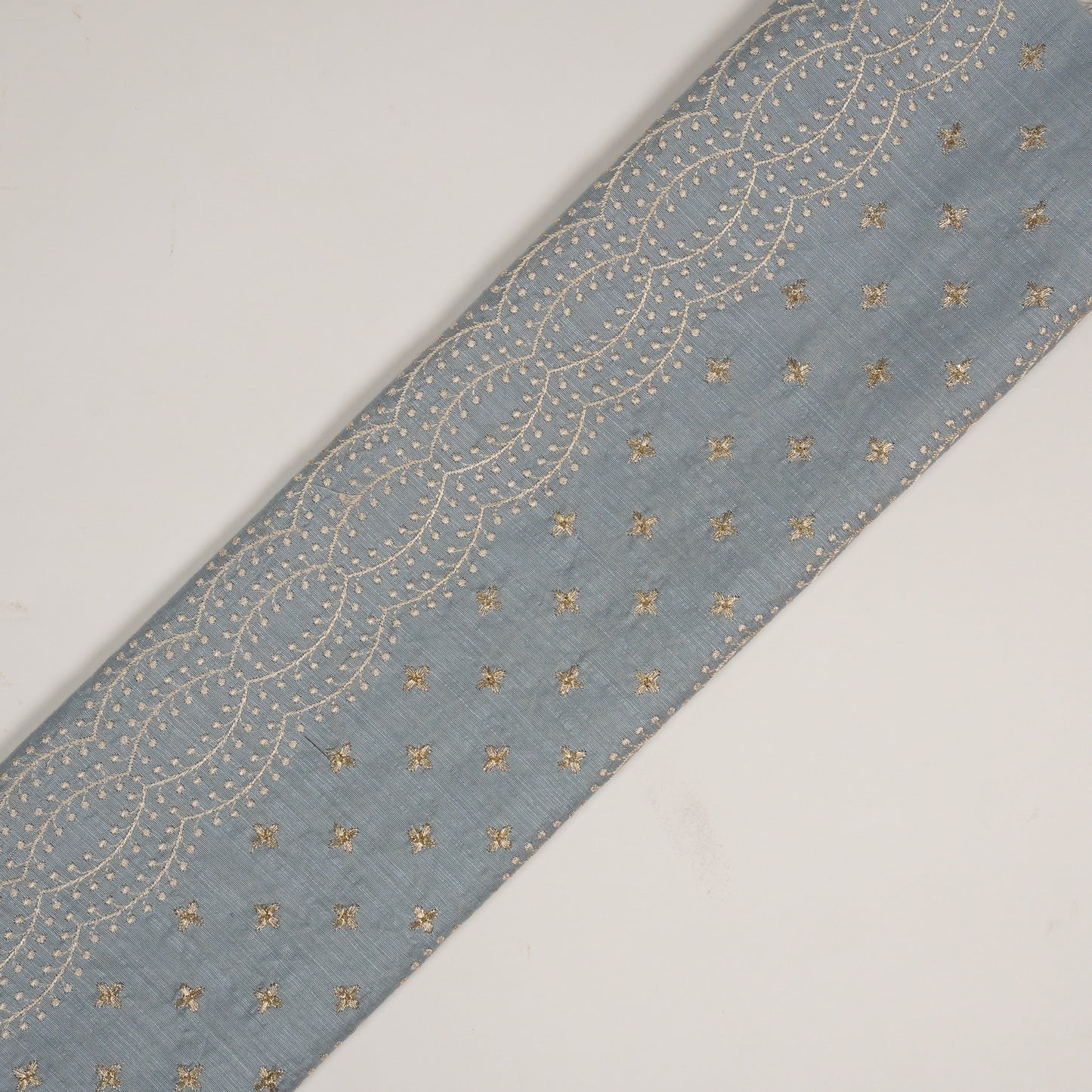 Naira Mauve Viscose Raw Silk Embroidered Fabric in Jaal Pattern