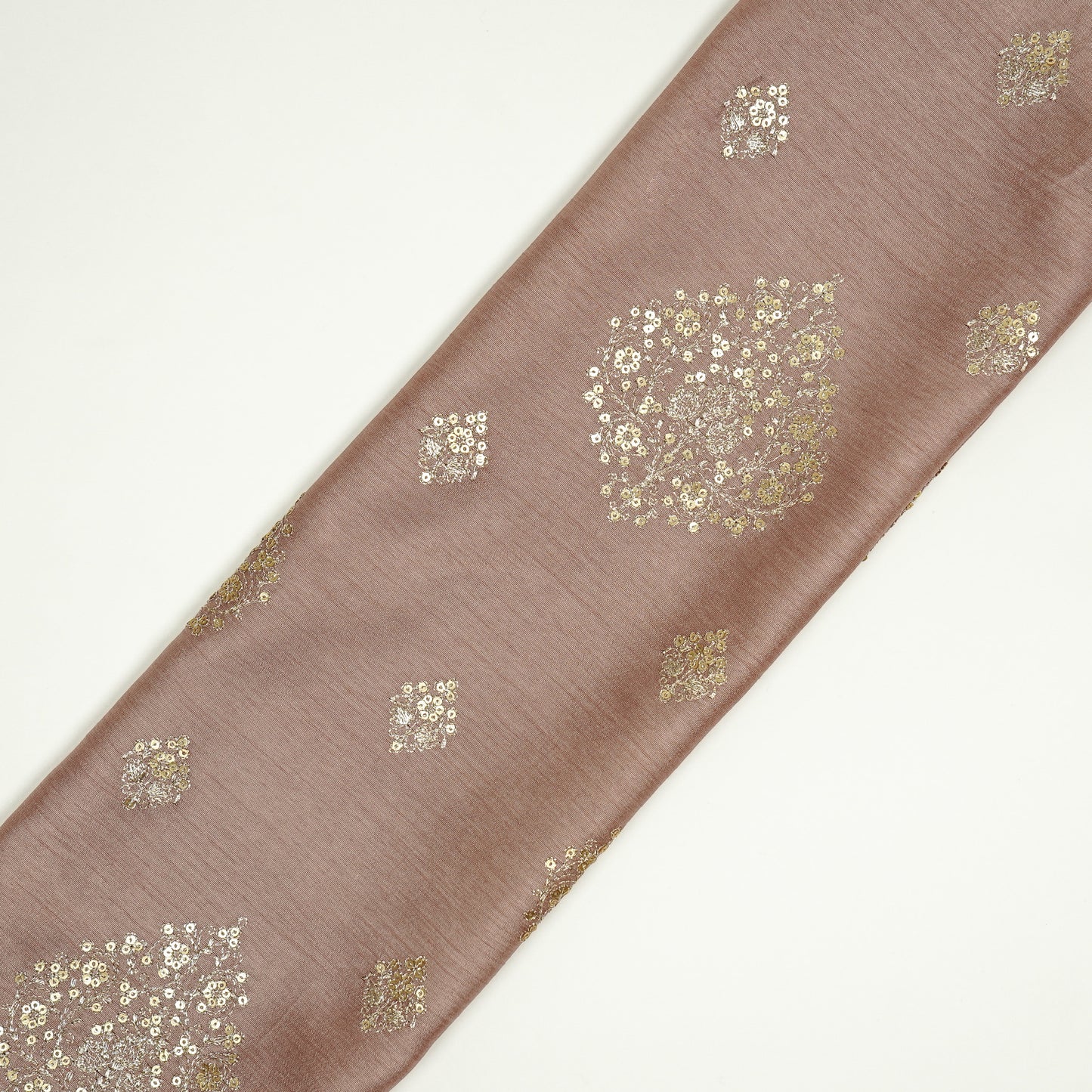 Laiqa Onion Viscose Raw Silk Embroidered Fabric in Buta Buti Mixture Pattern