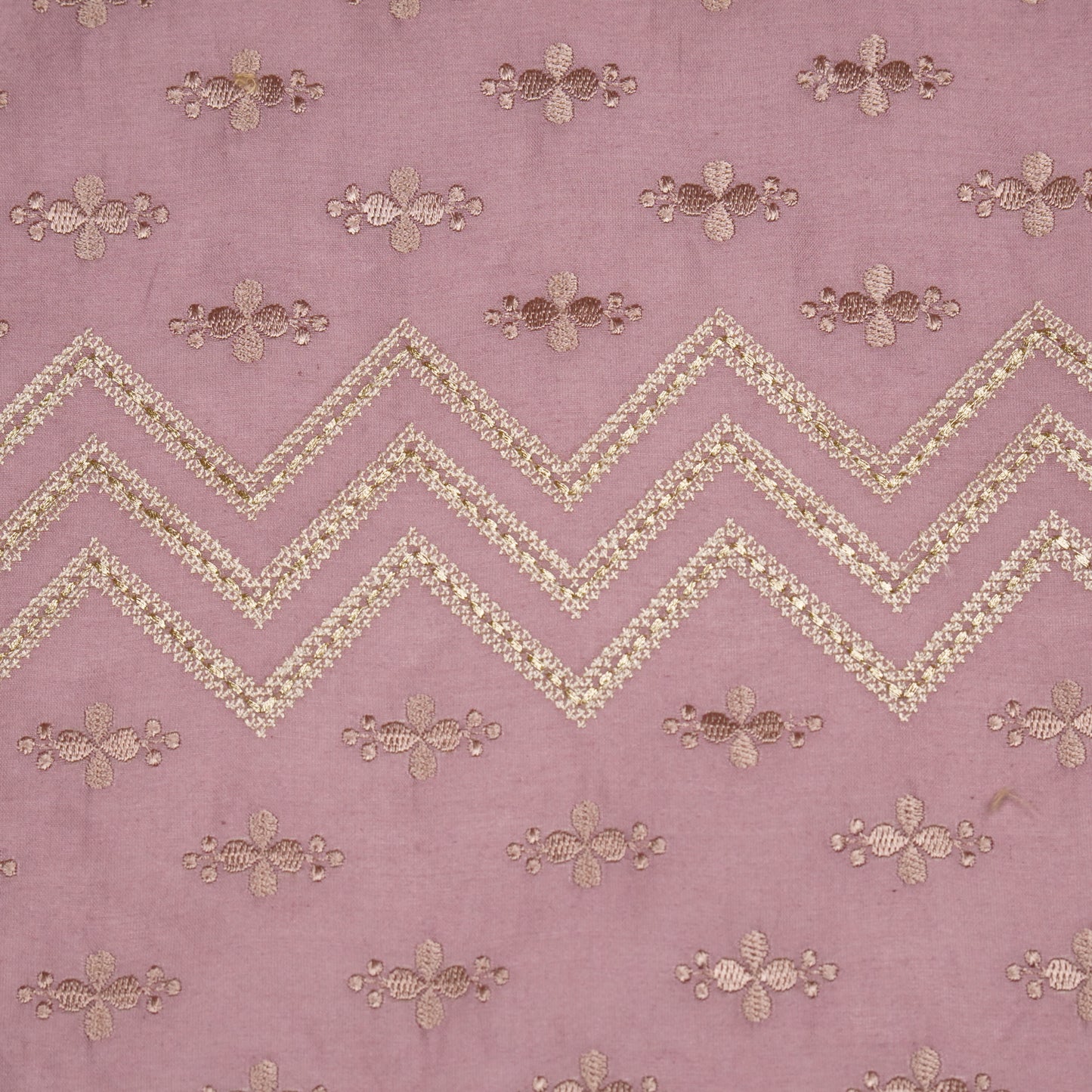 Umi Deep Mauve Viscose Raw Silk Embroidered Fabric in Jaal Pattern