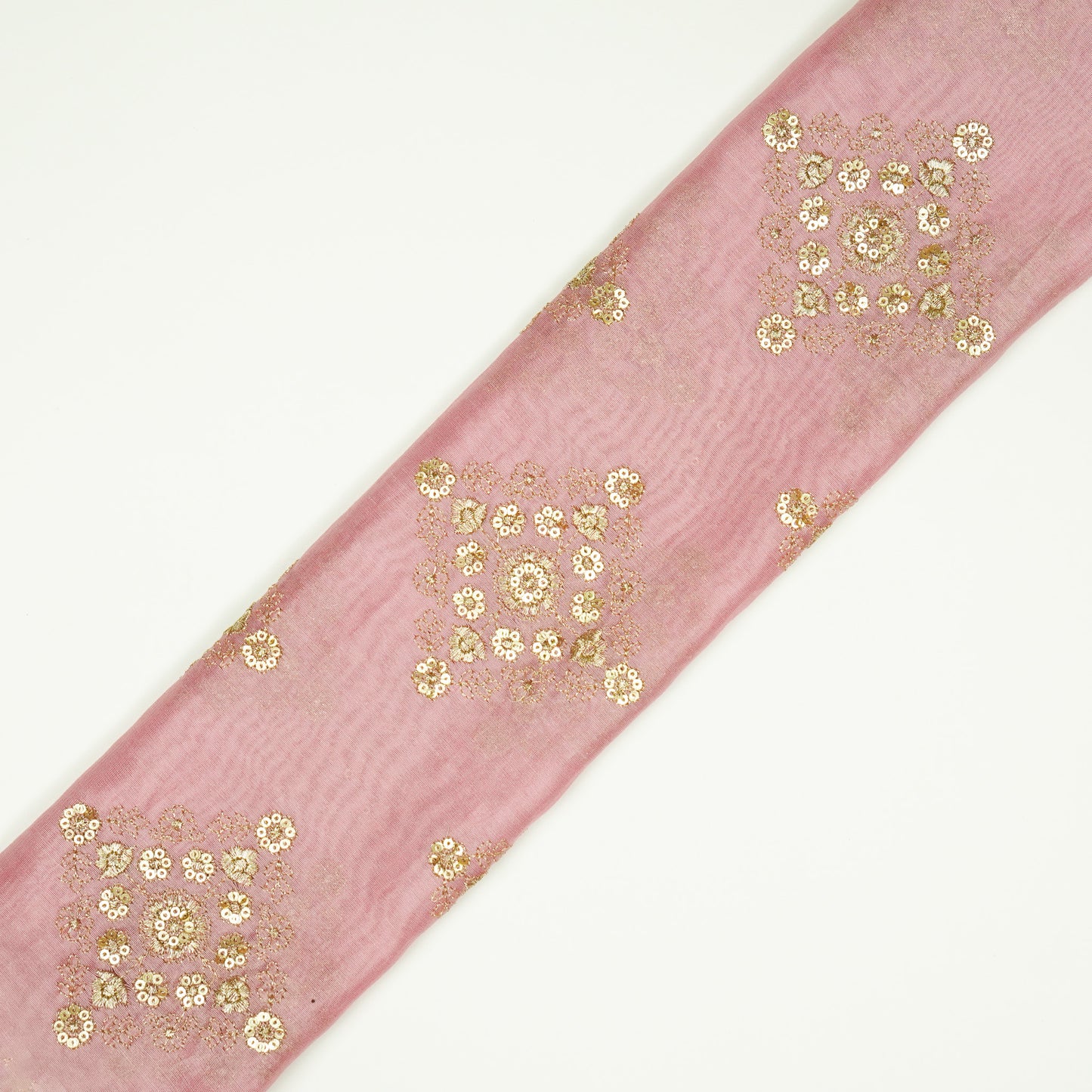 Amina Lilac Chanderi Embroidered Fabric in Buta Pattern