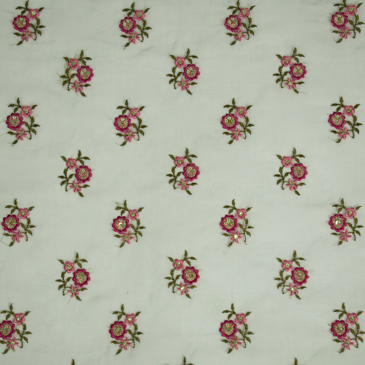 Wafiza Aqua Marine Viscose Organza Embroidered Fabric in Buti Pattern