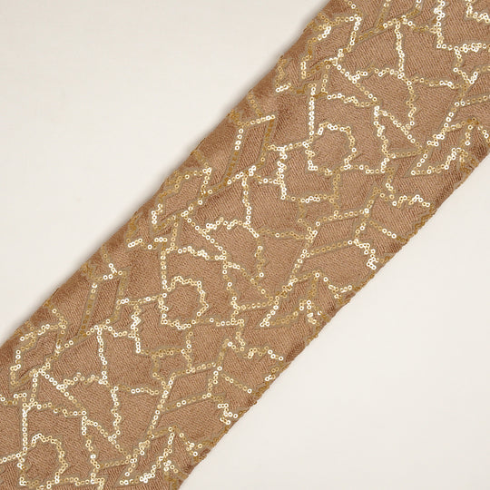 Naumani Chiku Chanderi Embroidered Fabric in Sequins Jaal Pattern