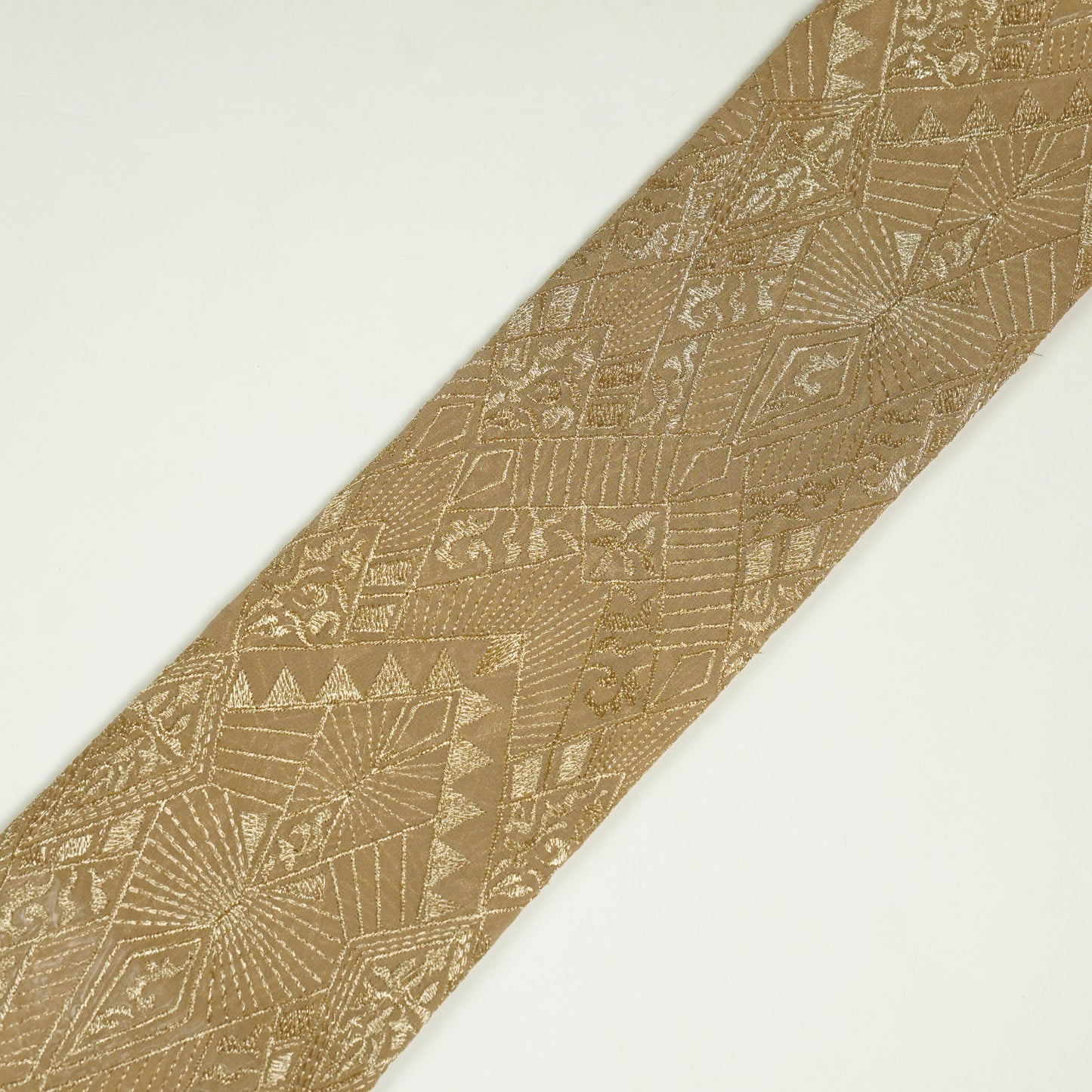 Anam Chiku Viscose Georgette Embroidered Fabric in Jaal Pattern