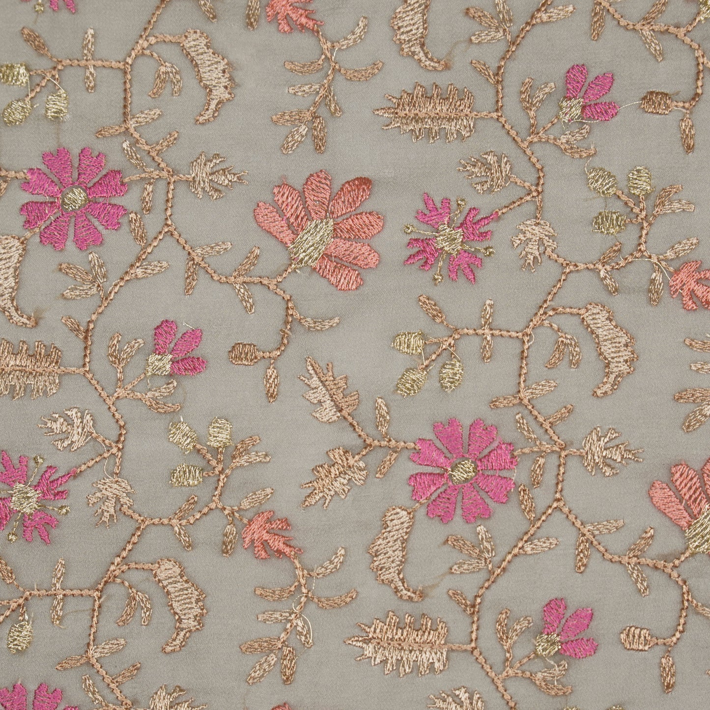 Iqra Mouse Viscose Georgette Embroidered Fabric in Jaal Pattern