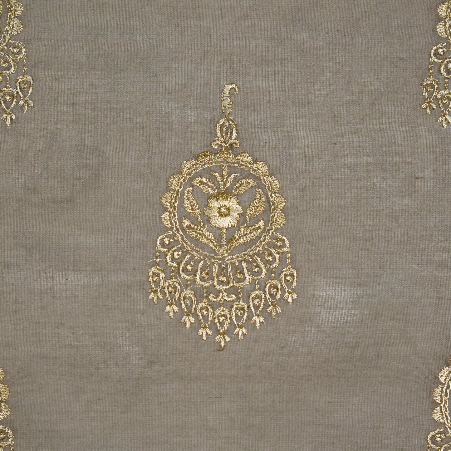 Ifra Mouse Chanderi Embroidered Fabric in Buta Pattern