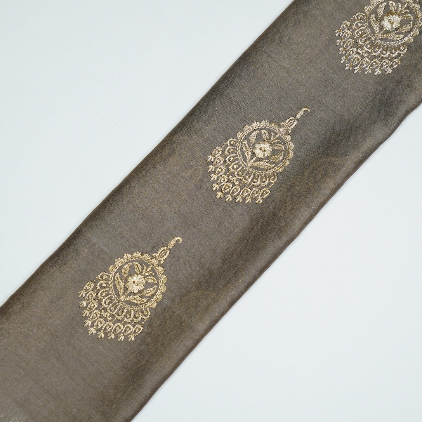 Ifra Mouse Chanderi Embroidered Fabric in Buta Pattern