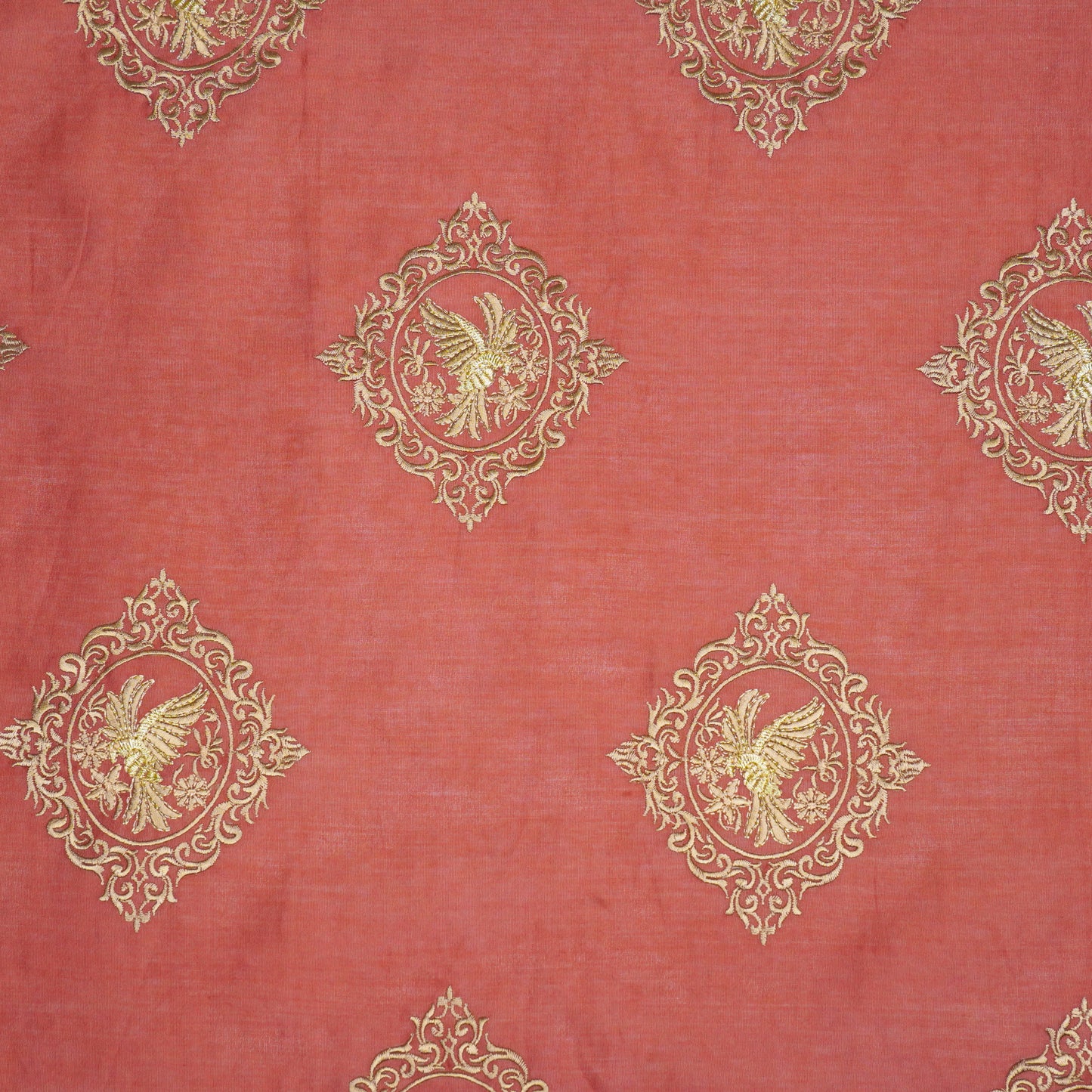 Tilaka Maroon Chanderi Embroidered Fabric in Buta