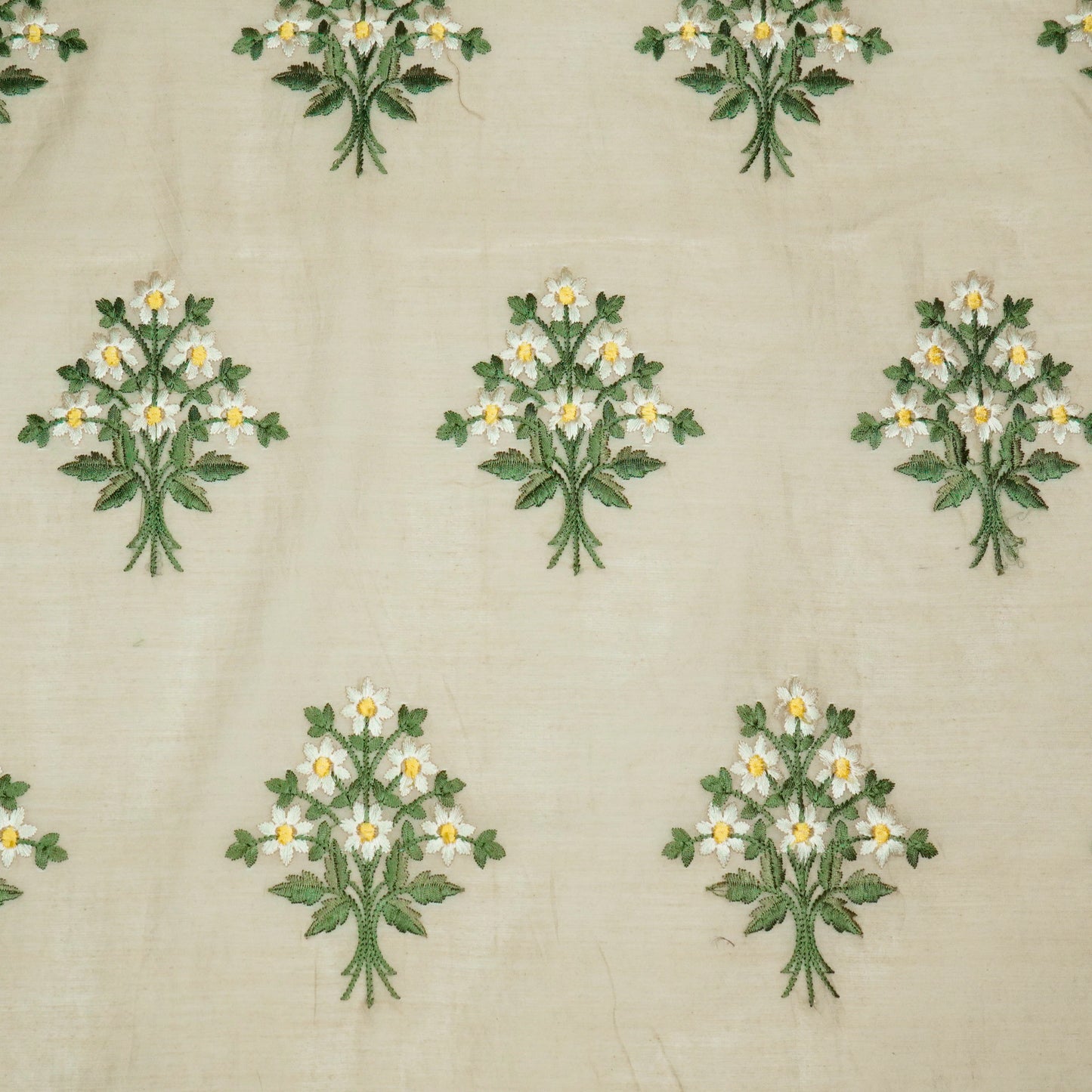 Urwa Grey Mul Chanderi Embroidered Fabric in Buta Pattern