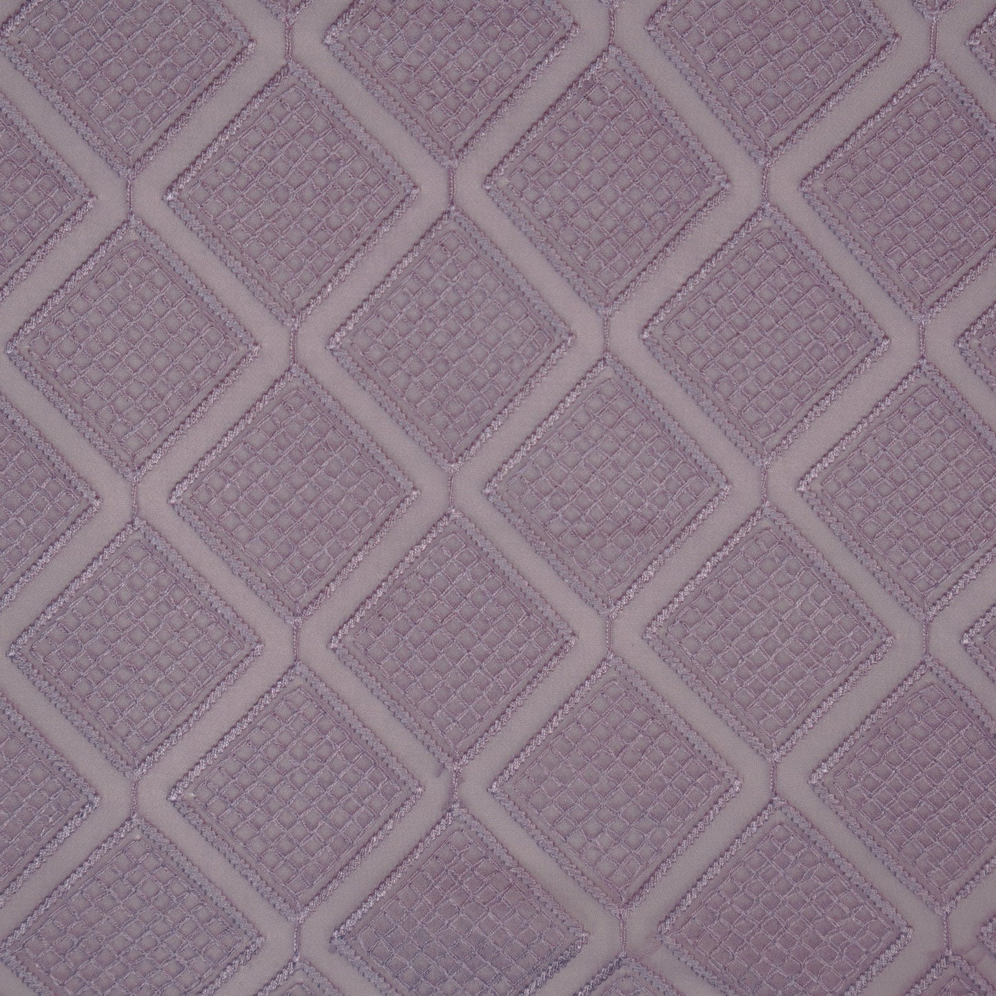 Shaheen Deep Mauve Viscose Georgette Embroidered Fabric in Geometric Jaal Pattern