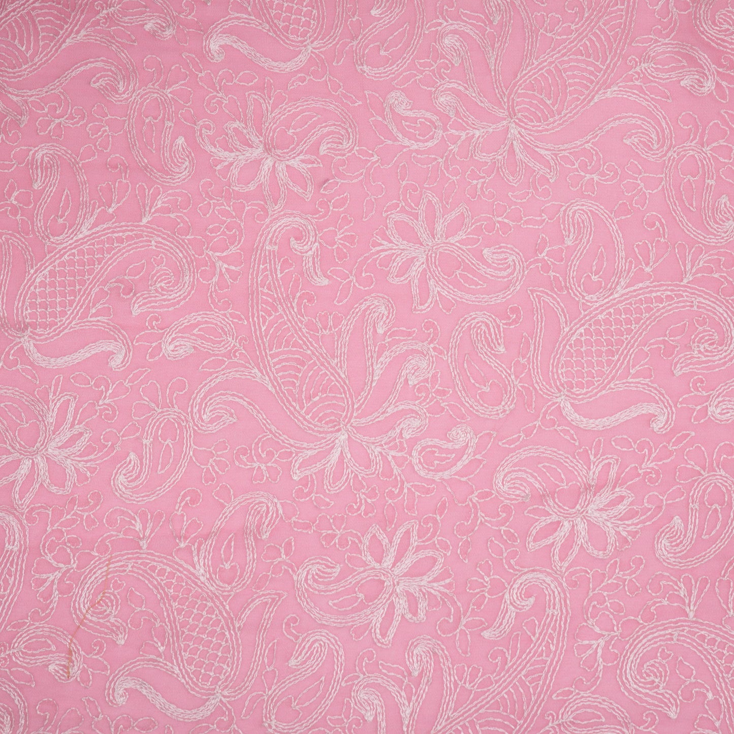 Arib Pink Mul Chanderi Embroidered Fabric in Jaal Pattern