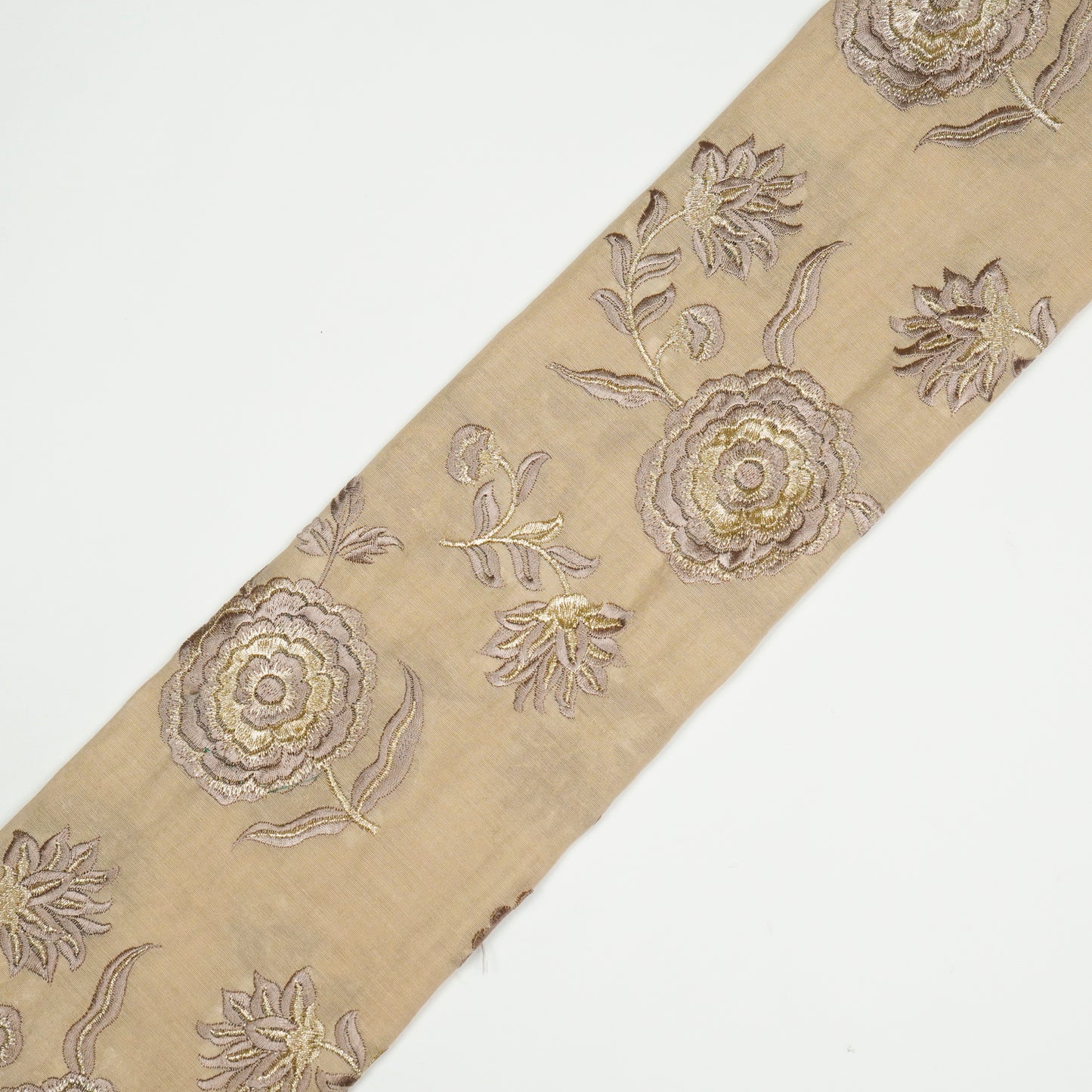 Ayat Beige Viscose Georgette Embroidered Fabric in Buta Pattern