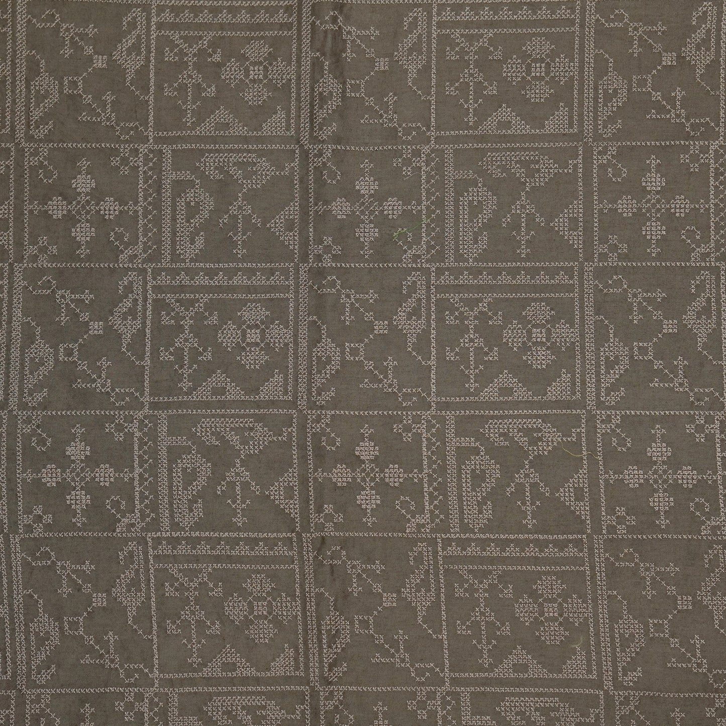 Seda Mouse Chanderi Embroidered Fabric in Jaal Pattern