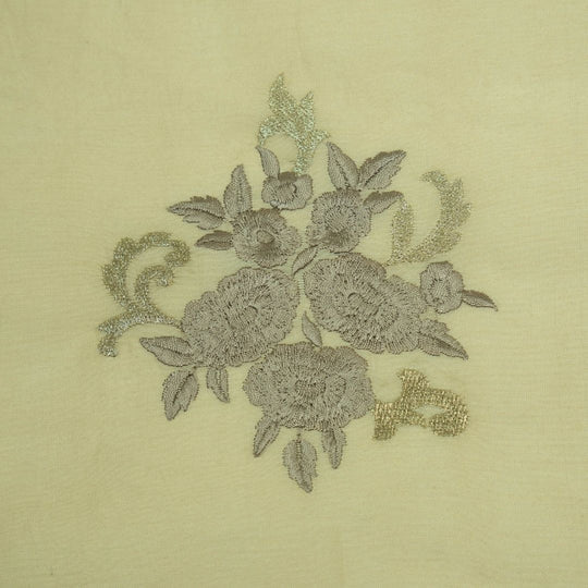 Nargis Cream Chanderi Embroidered Fabric in Buta Pattern