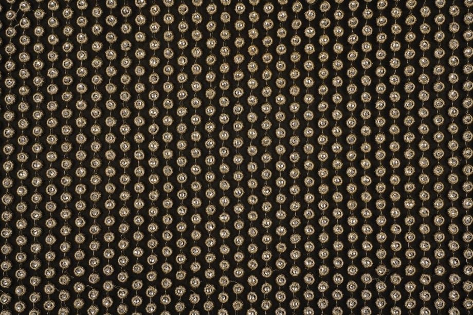 Raisa Black Nylon Net Embroidered Fabric in Buti In Lines Pattern