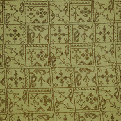 Seda Olive Green Chanderi Embroidered Fabric in Jaal Pattern