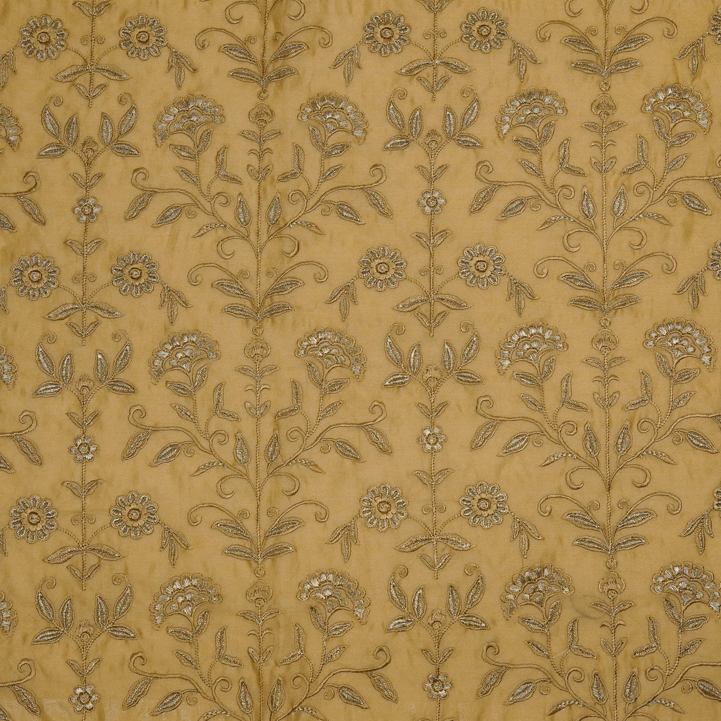 Barika Almond Chanderi Embroidered Fabric in Jaal Pattern