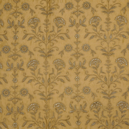 Barika Almond Chanderi Embroidered Fabric in Jaal Pattern