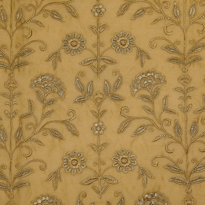 Barika Almond Chanderi Embroidered Fabric in Jaal Pattern