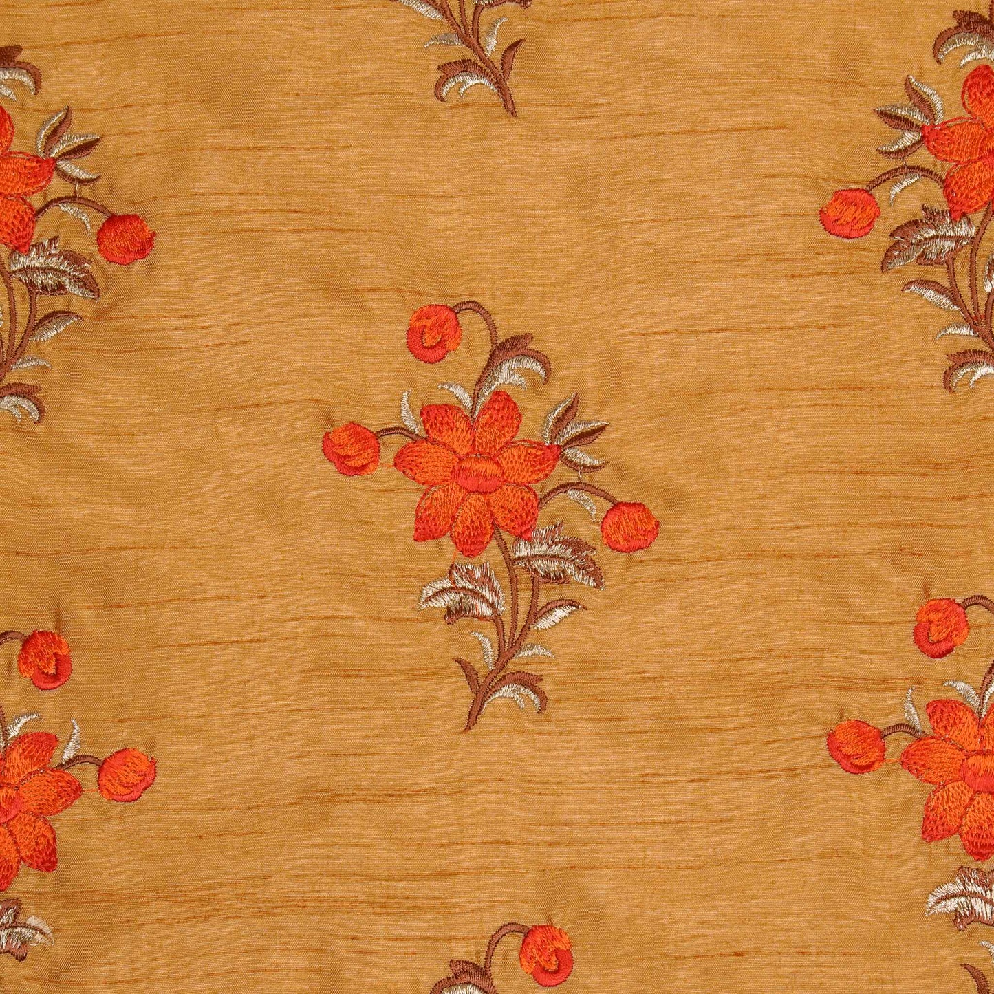 Dalia Beige Dola Silk Embroidered Fabric in Buta