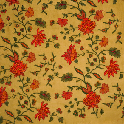 Derya Chiku Chanderi Embroidered Fabric in Jaal Pattern