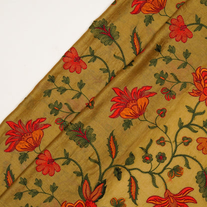 Derya Chiku Chanderi Embroidered Fabric in Jaal Pattern