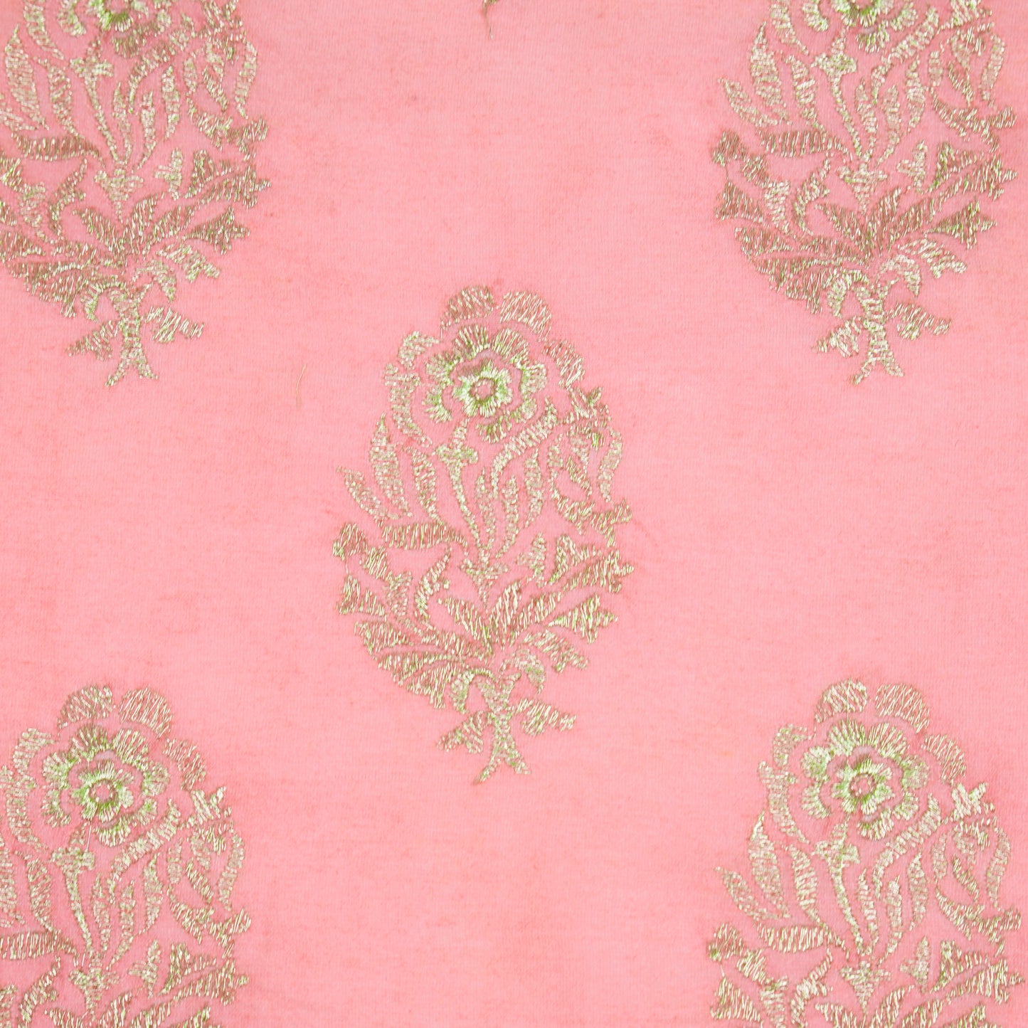 Siraj Gajari Chanderi Embroidered Fabric in Buta Pattern