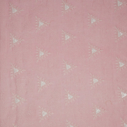 Samreen Pink Mul Chanderi Embroidered Fabric in Buta Pattern