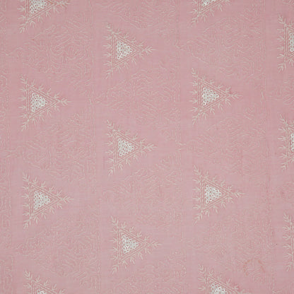 Samreen Pink Mul Chanderi Embroidered Fabric in Buta Pattern