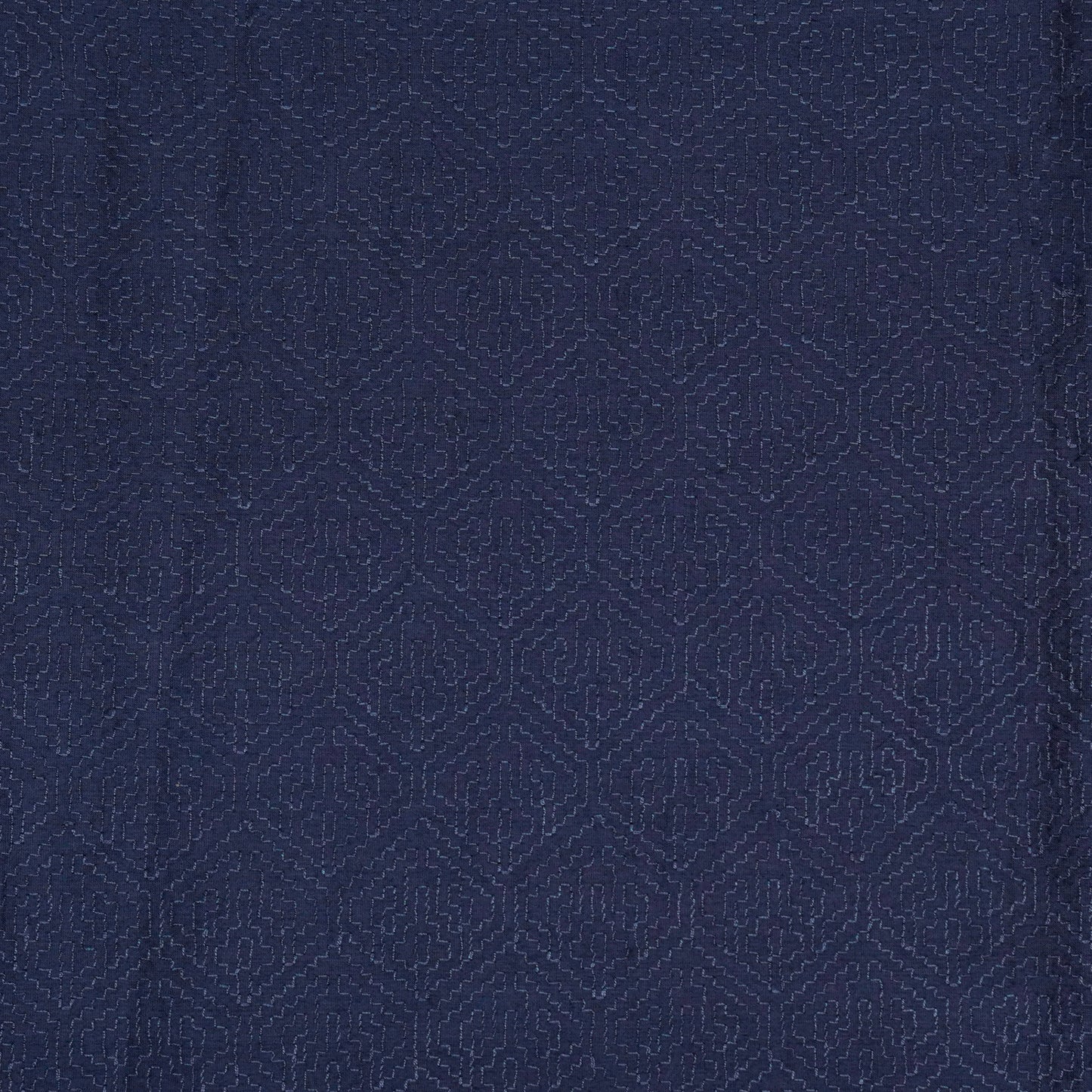 Valiga Navy Blue Chanderi Embroidered Fabric in Jaal Pattern