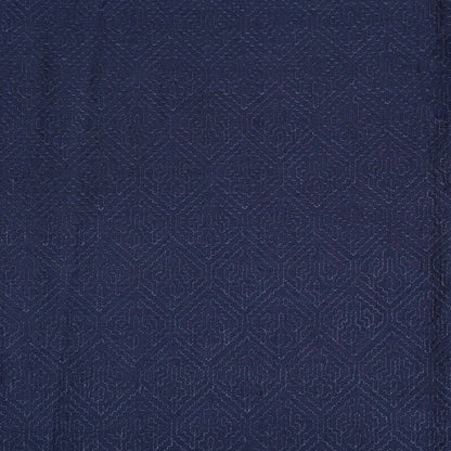 Valiga Navy Blue Chanderi Embroidered Fabric in Jaal Pattern