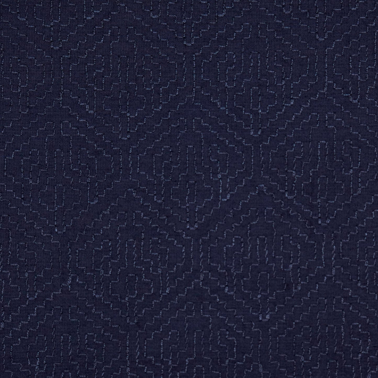 Valiga Navy Blue Chanderi Embroidered Fabric in Jaal Pattern