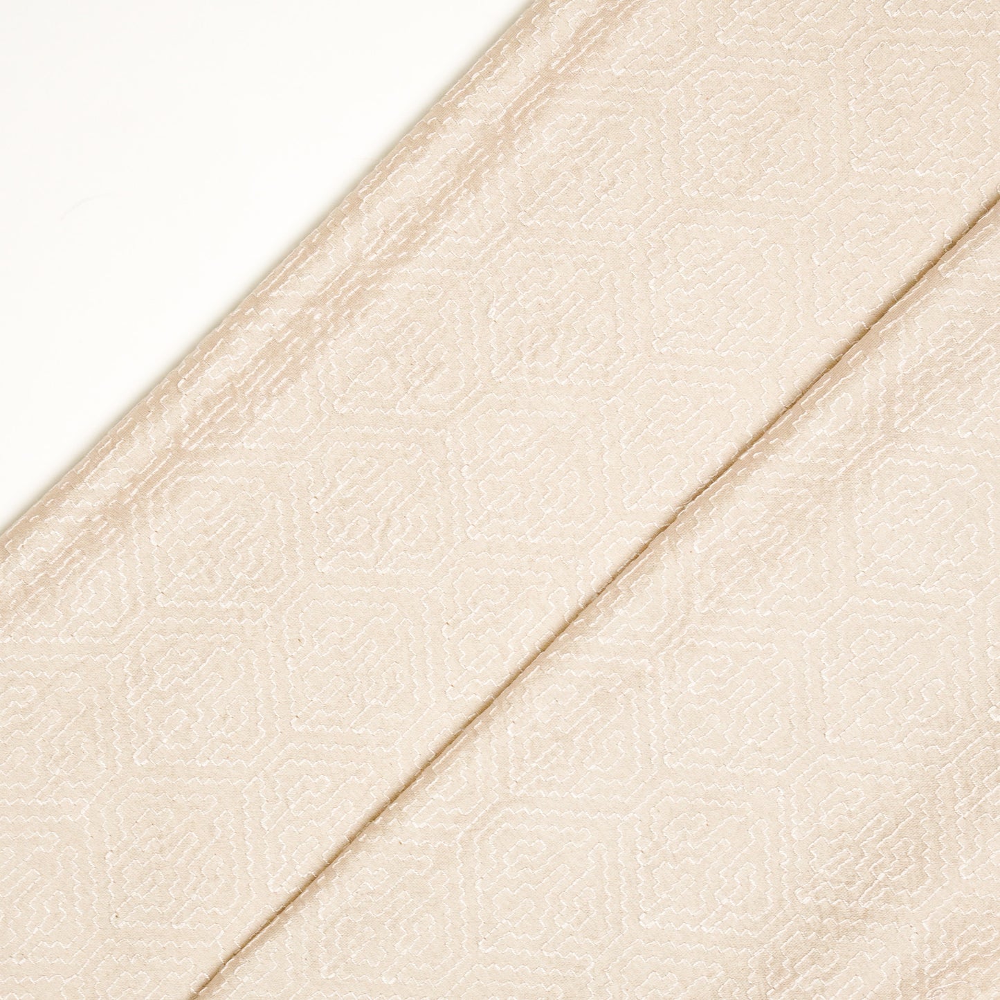 Valiga Ivory Chanderi Embroidered Fabric in Jaal Pattern