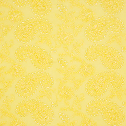 Zahra Lemon Viscose Georgette Embroidered Fabric in Jaal Pattern