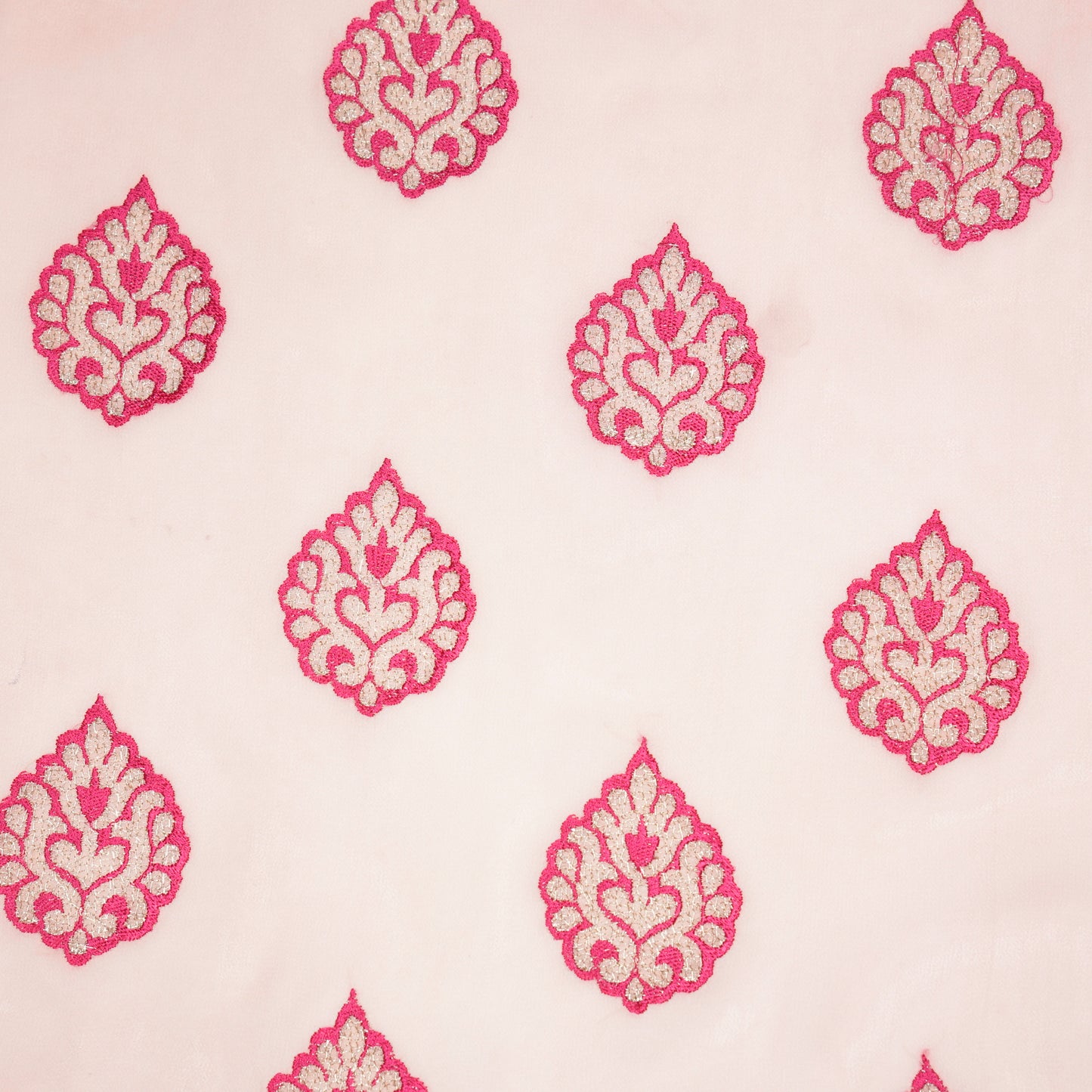 Zoya Pink Viscose Georgette Embroidered Fabric in Buta