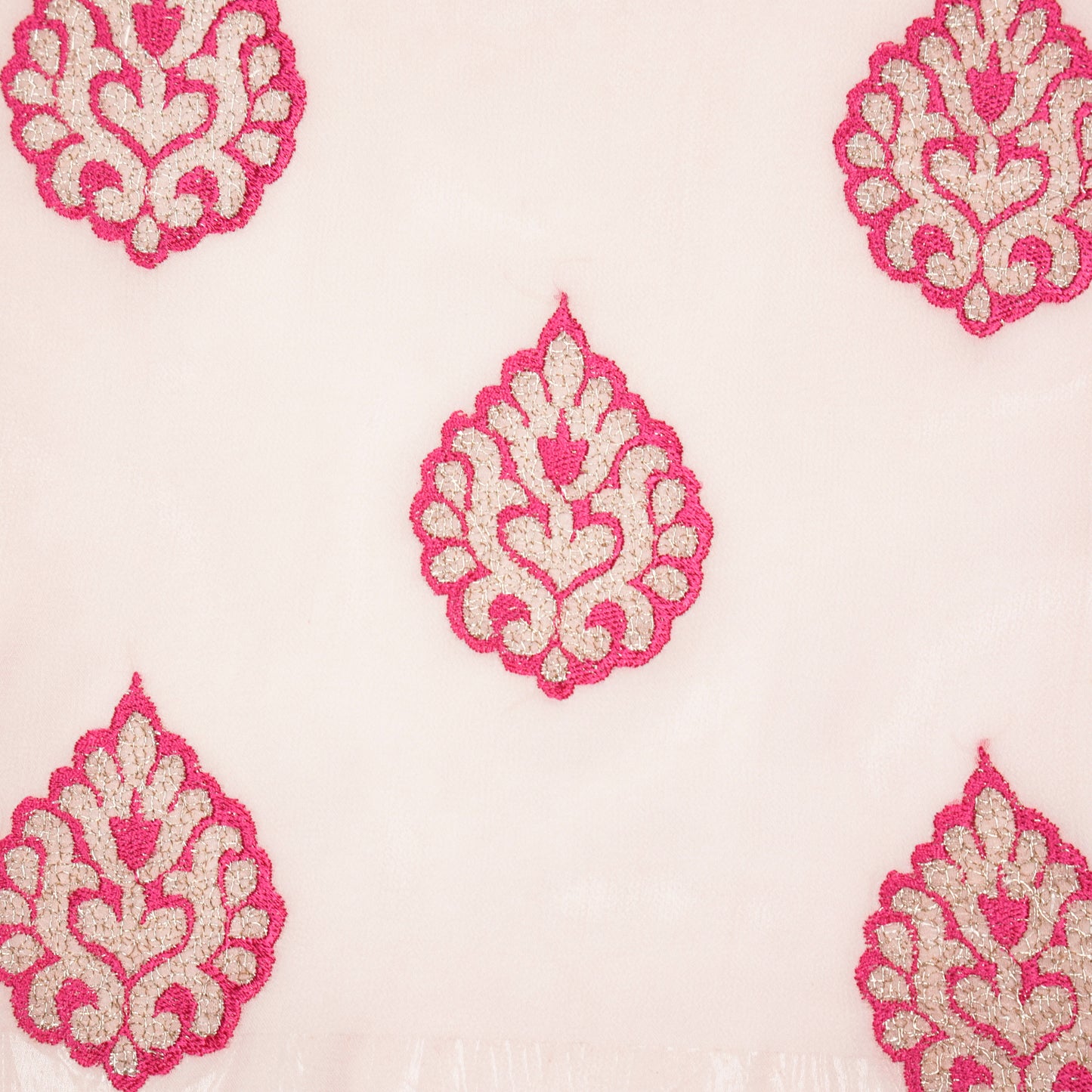 Zoya Pink Viscose Georgette Embroidered Fabric in Buta