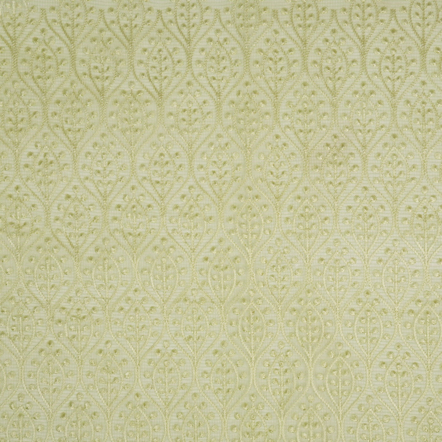 Laiba Pista Green Semi Munga Kota Embroidered Fabric in Jaal Pattern