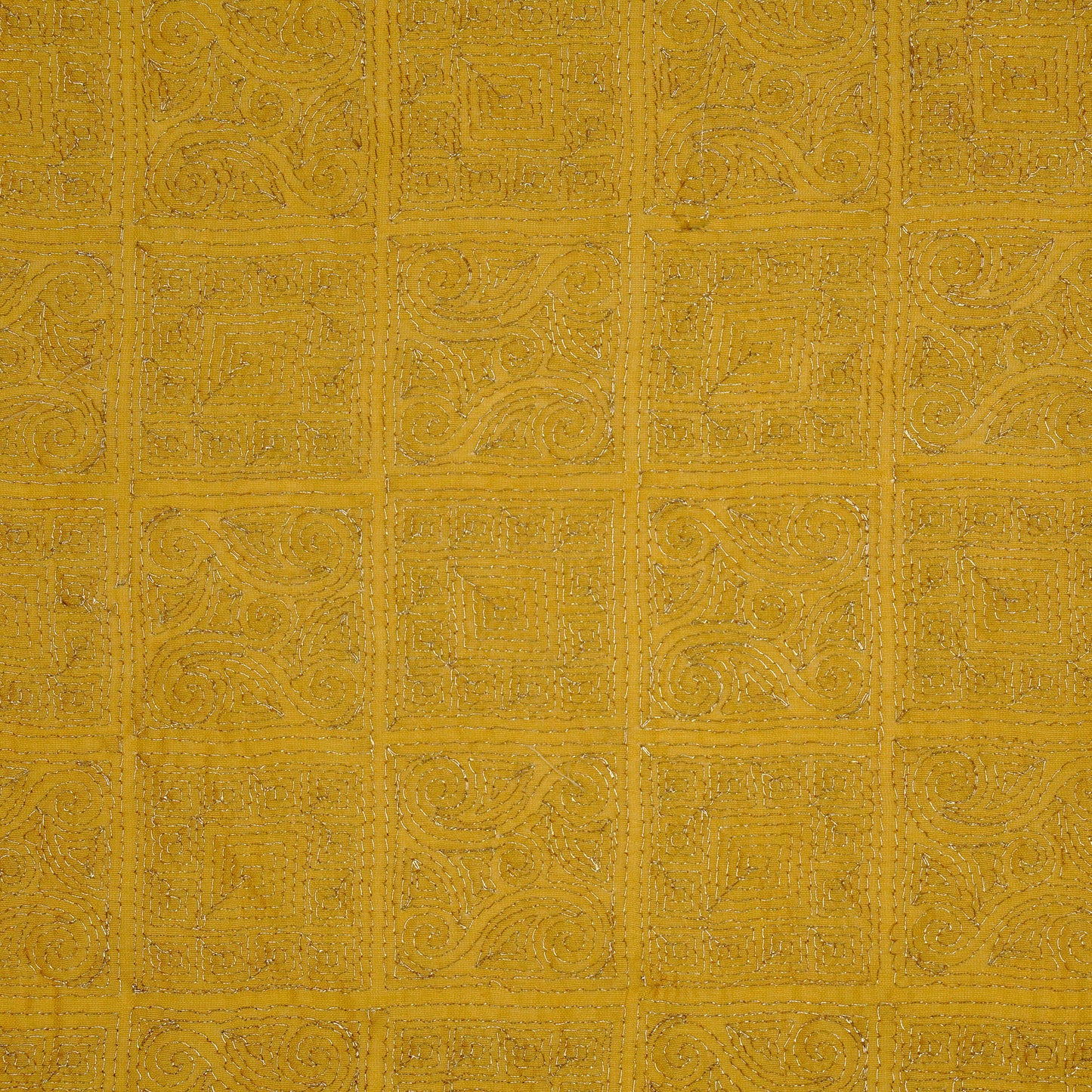 Habi Gold Chanderi Embroidered Fabric in Jaal Pattern
