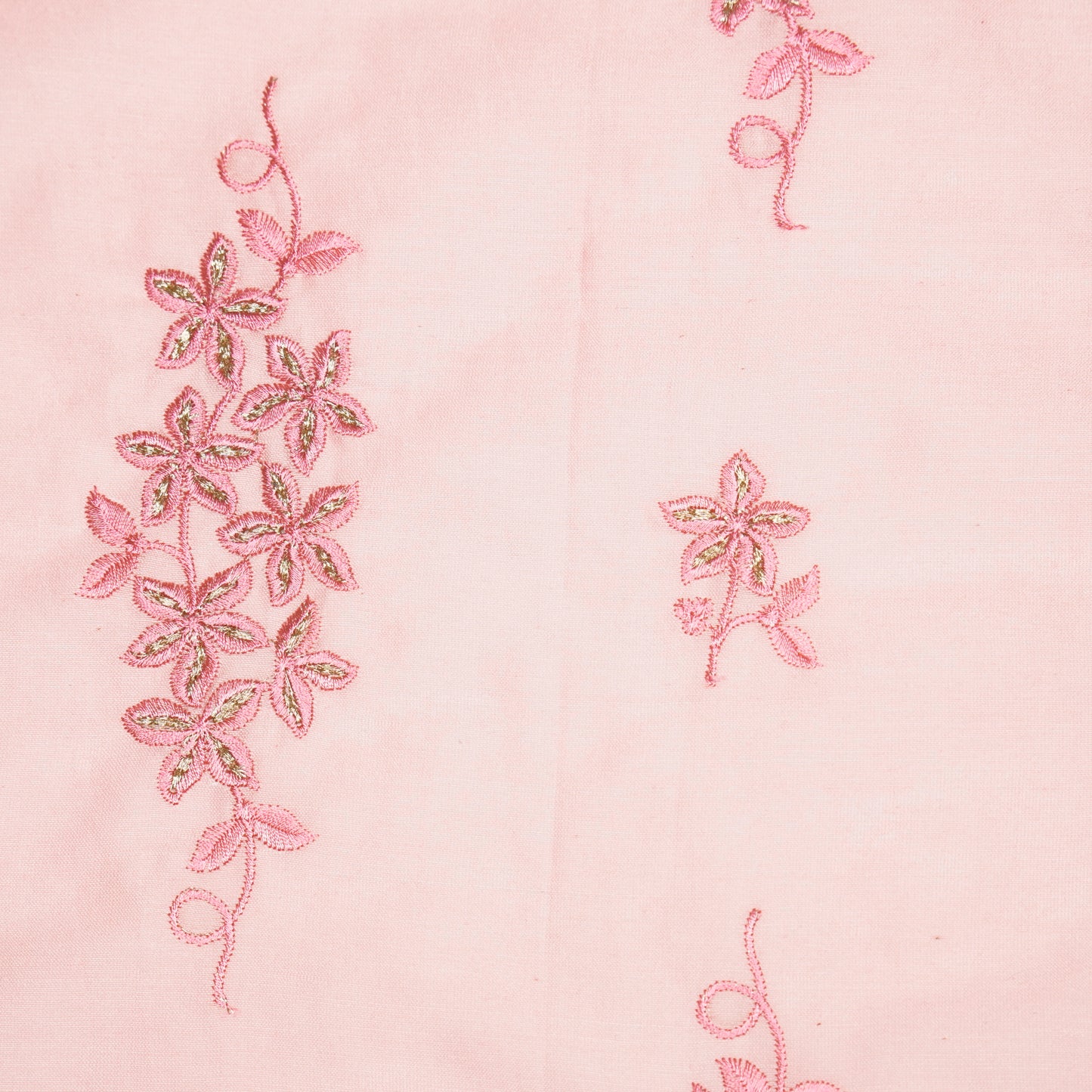 Afra Pink Chanderi Embroidered Fabric in Buta Buti Pattern